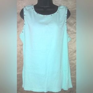 "Erika" Women's Plus Size Sea Foam Ribbed Tank Top
